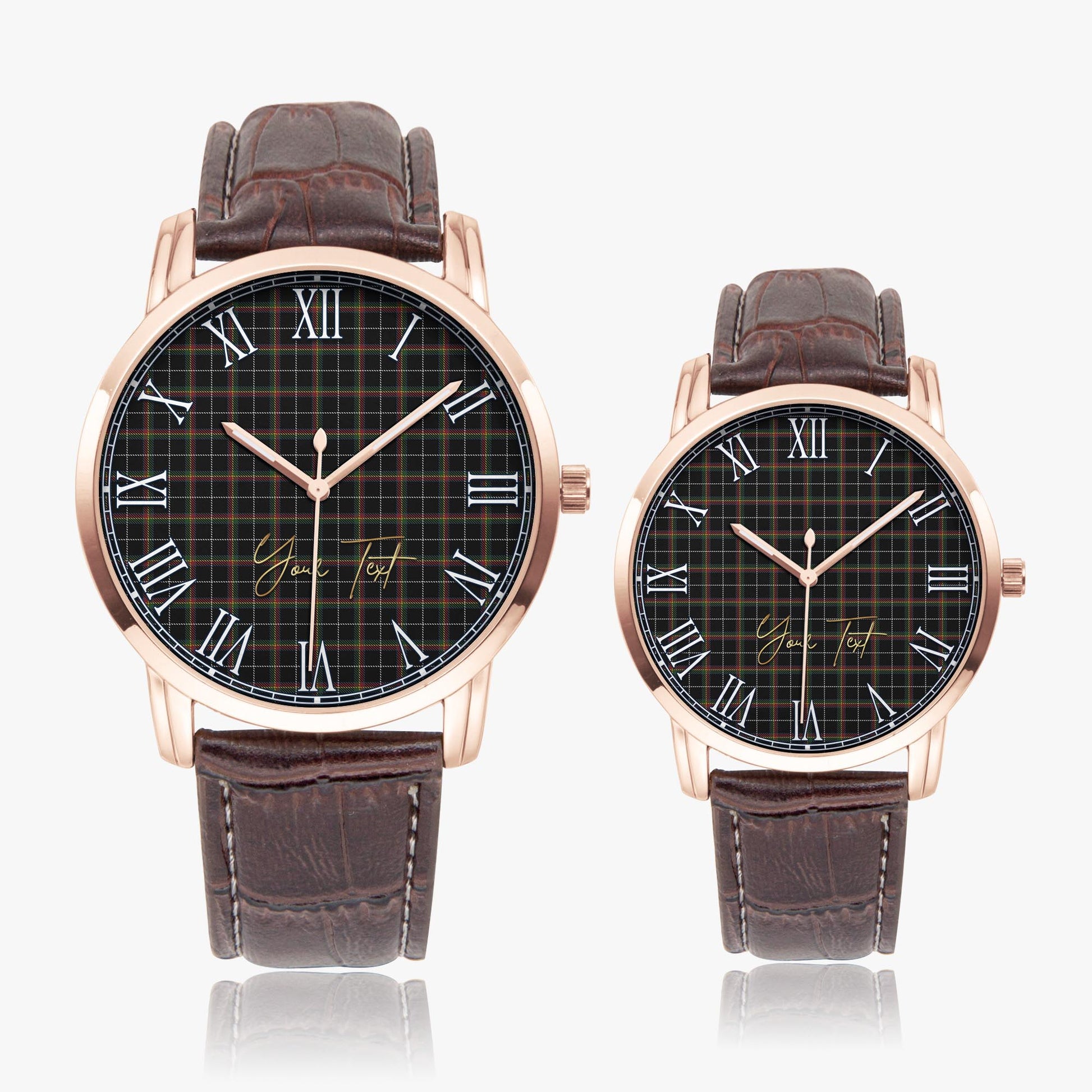Stott Tartan Personalized Your Text Leather Trap Quartz Watch - Tartan Vibes Clothing