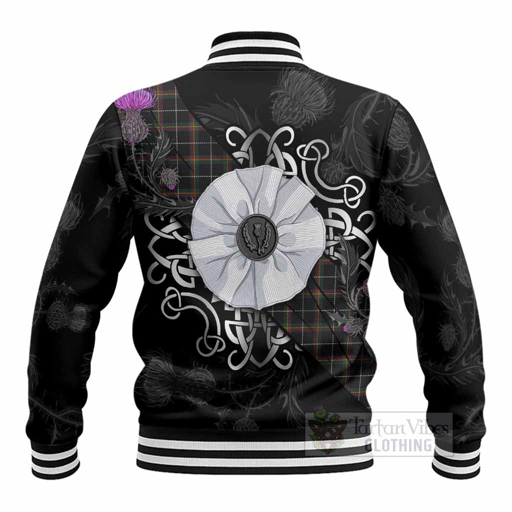 Stott Tartan Baseball Jacket Jacobite White Rose - Tartan Vibes Clothing