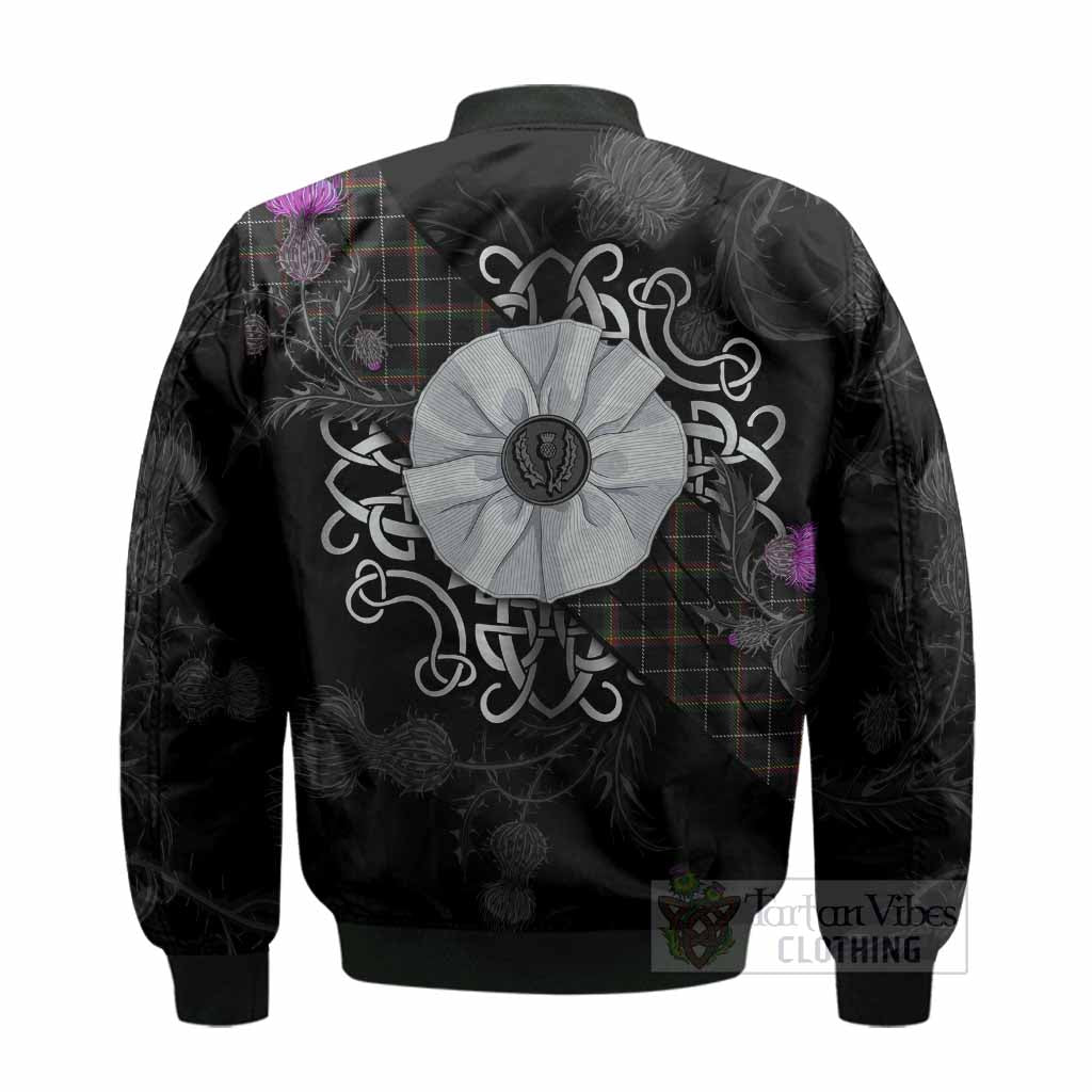 Stott Tartan Bomber Jacket Jacobite White Rose - Tartan Vibes Clothing