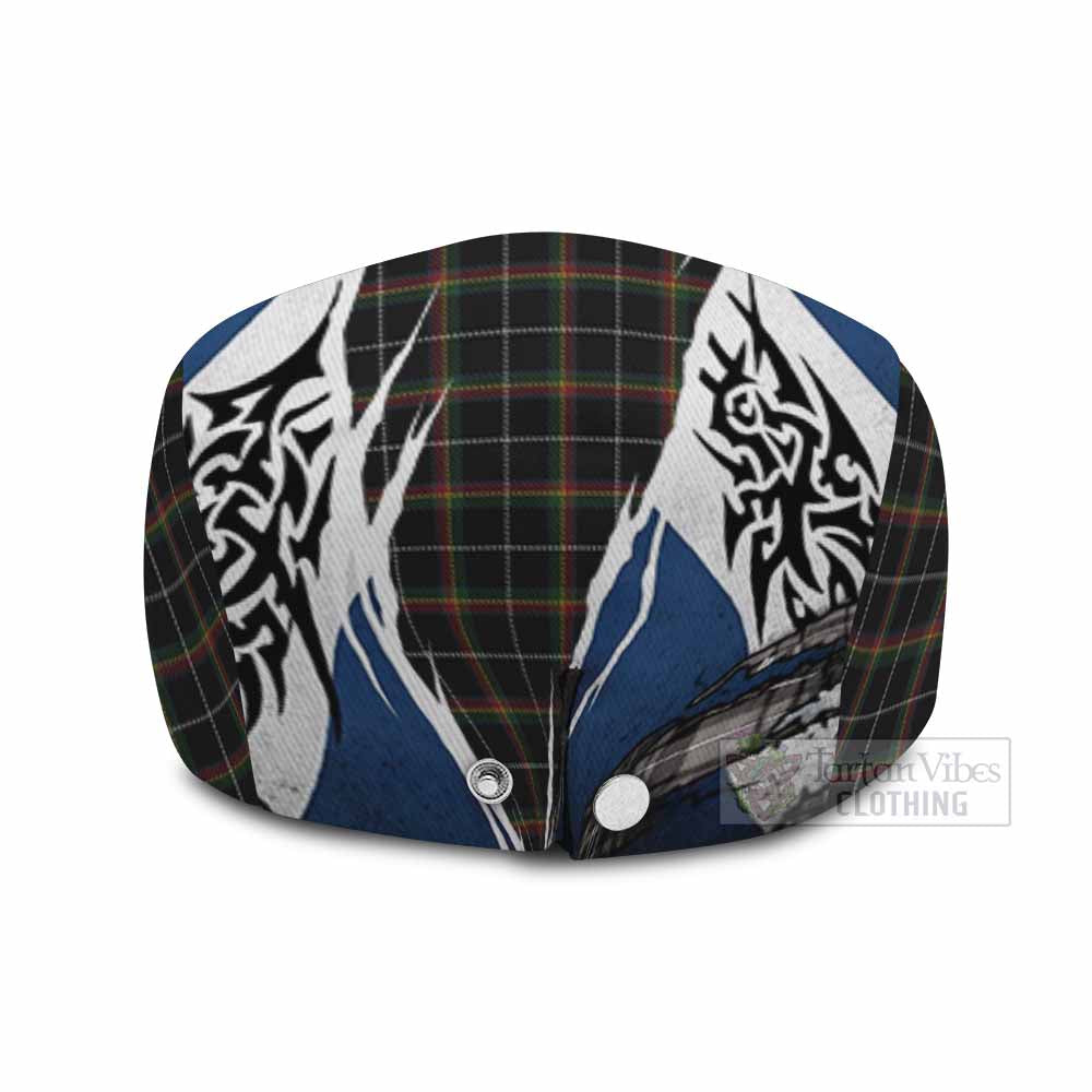 Stott Tartan Flat Cap, Jeff Cap Scotland Flag Ripped Tribal Design
