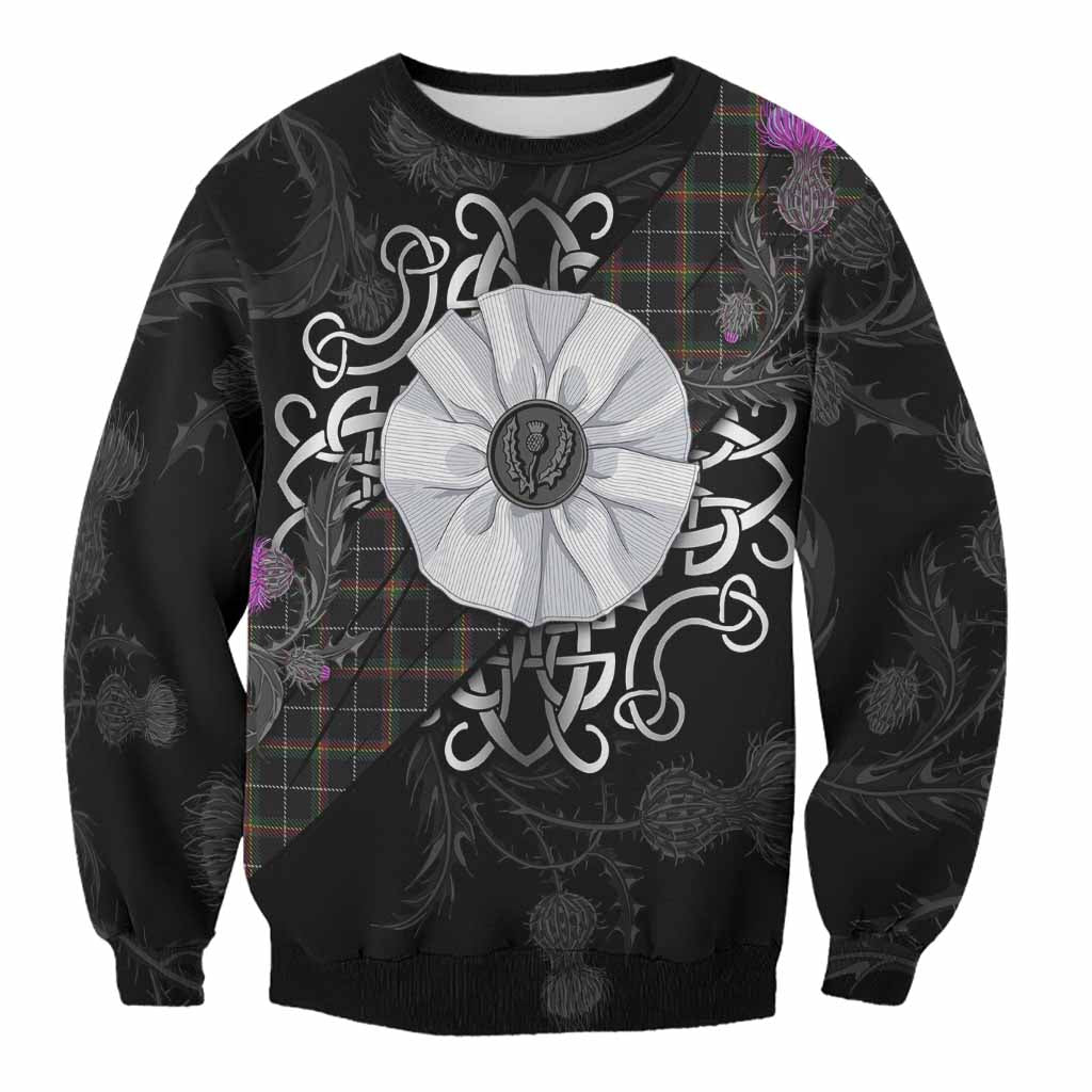 Stott Tartan Sweatshirt Jacobite White Rose Unisex - Tartan Vibes Clothing