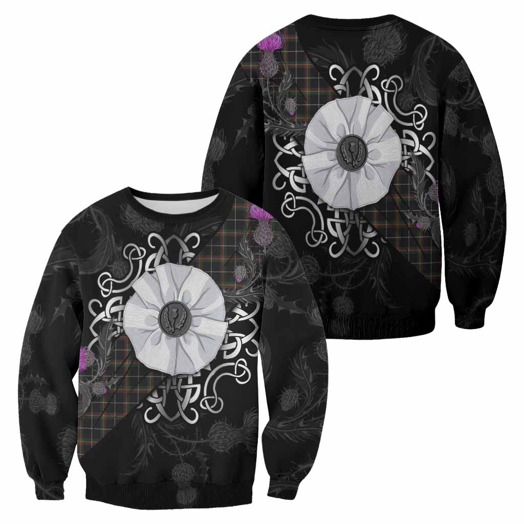 Stott Tartan Sweatshirt Jacobite White Rose - Tartan Vibes Clothing