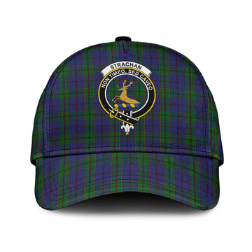 Strachan Tartan Classic Cap with Family Crest