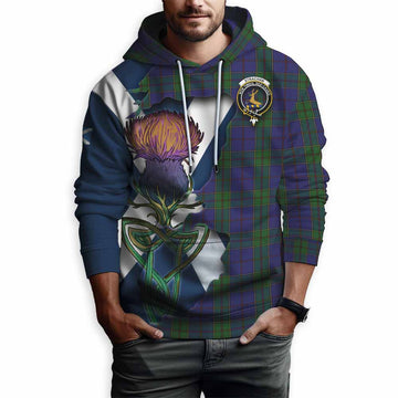 Tartan Vibes Clothing Strachan Tartan Family Crest Hoodie Scottish Thistle Celtic Inspired