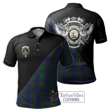 Strachan Tartan Polo Shirt with Family Crest and Military Logo Style Kid - Tartanvibesclothing Shop