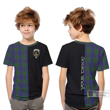 Strachan Tartan Kid T-Shirt with Family Crest and Half Of Me Style Youth XL Size14 - Tartanvibesclothing Shop
