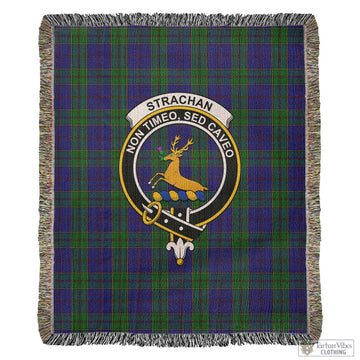 Strachan Tartan Woven Blanket with Family Crest
