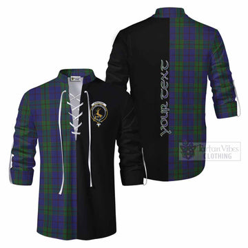 Tartan Vibes Clothing Strachan Tartan Ghillie Kilt Shirt with Family Crest and Half Of Me Style