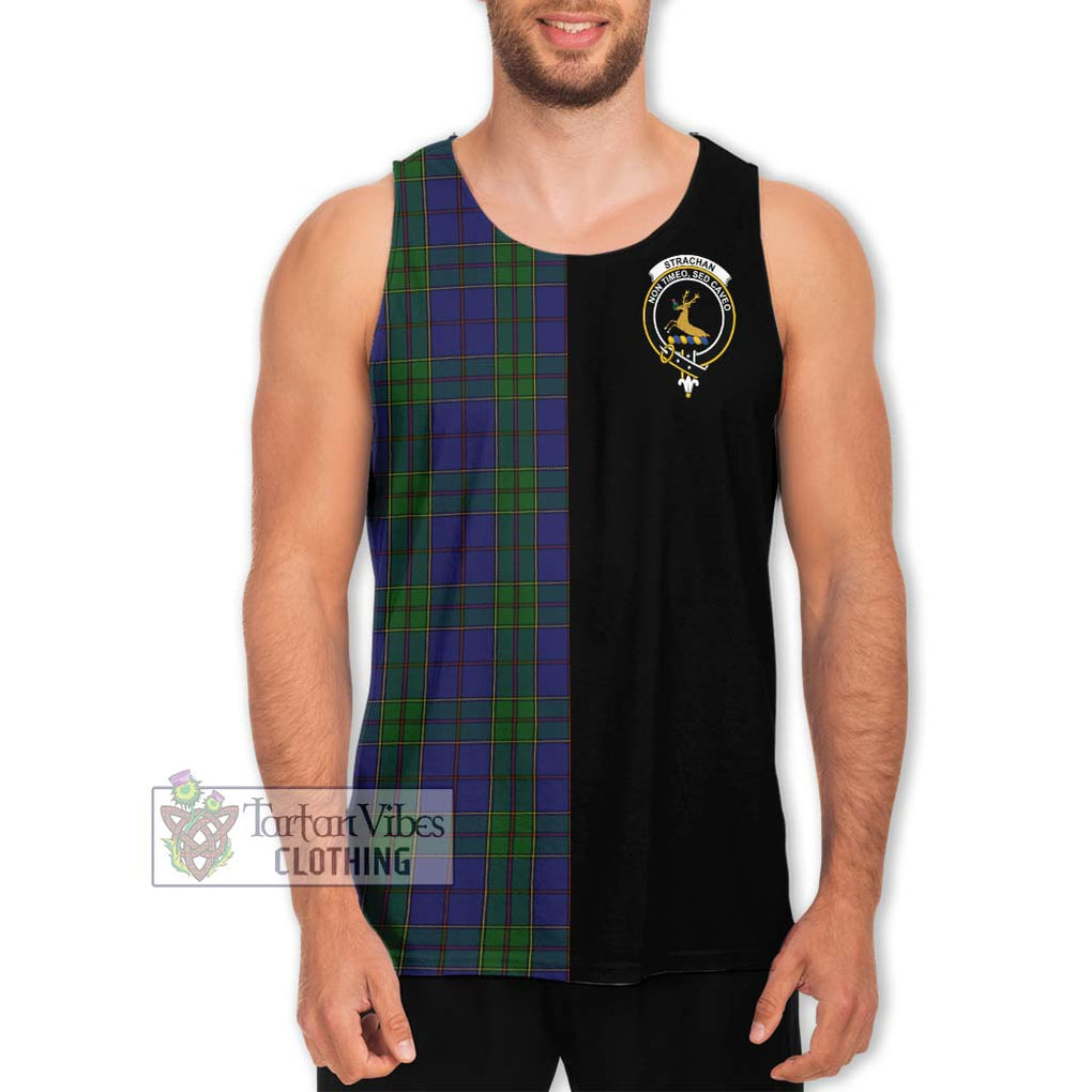 Strachan Tartan Men's Tank Top with Family Crest and Half Of Me Style Men - Tartanvibesclothing Shop