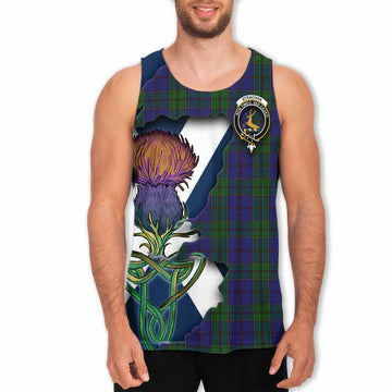 Strachan Tartan Family Crest Men's Tank Top Scottish Thistle Celtic Inspired