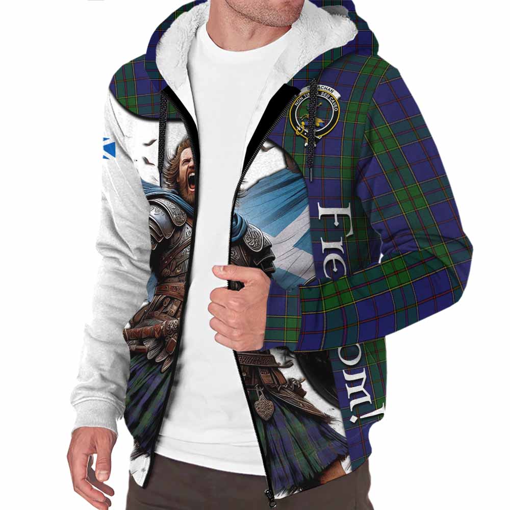 Tartan Vibes Clothing Strachan Crest Tartan Sherpa Hoodie Inspired by the Freedom of Scottish Warrior