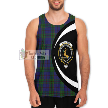 Strachan Tartan Men's Tank Top with Family Crest Circle Style Men - Tartan Vibes Clothing