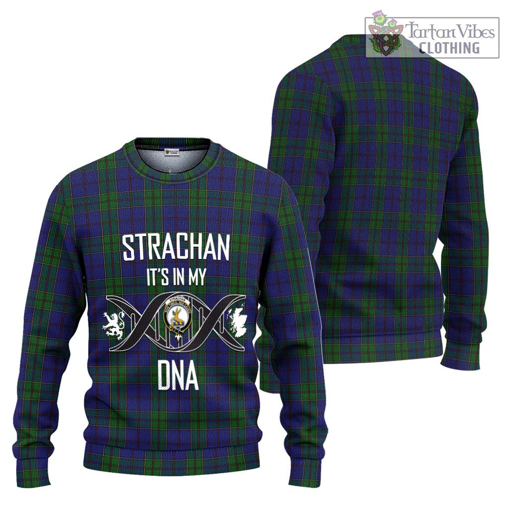 Strachan Tartan Knitted Sweater with Family Crest DNA In Me Style Unisex - Tartanvibesclothing Shop