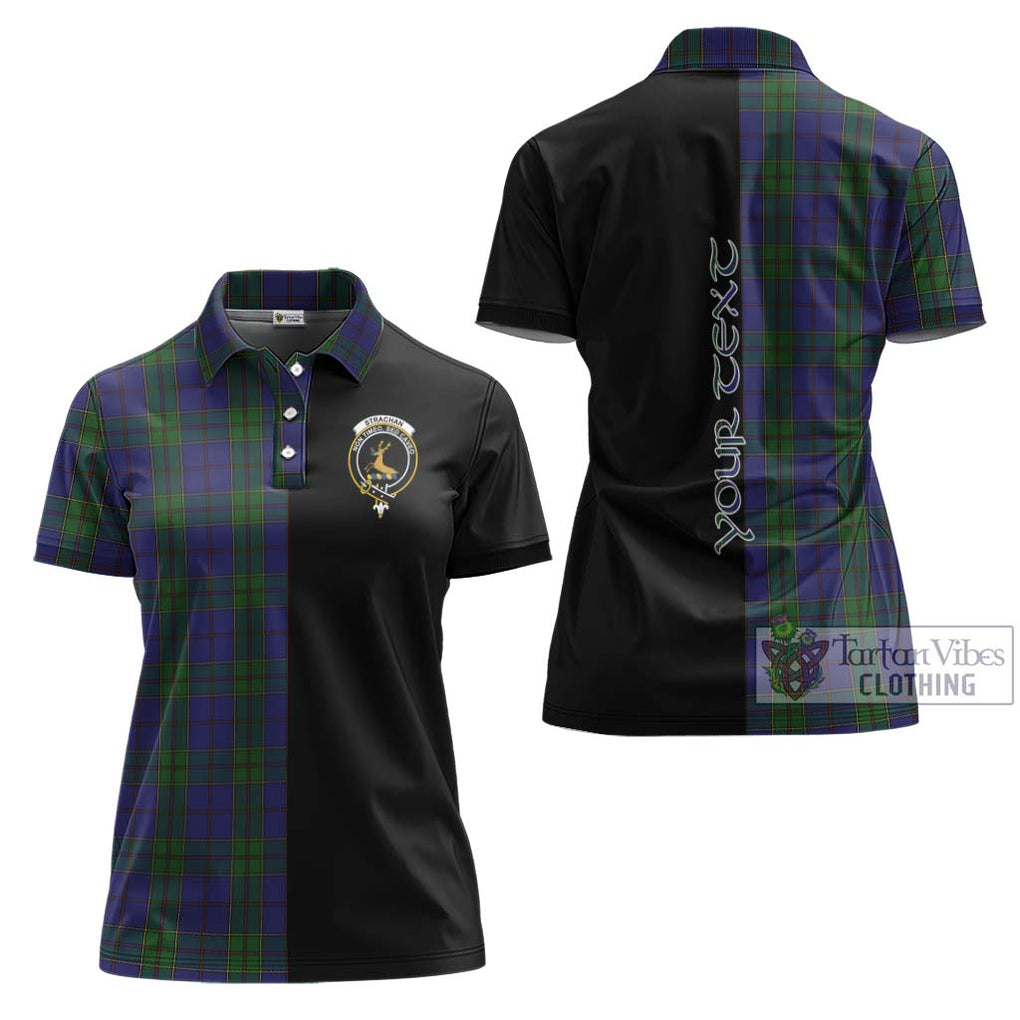 Strachan Tartan Women's Polo Shirt with Family Crest and Half Of Me Style Women - Tartanvibesclothing Shop