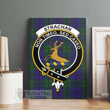Strachan Tartan Canvas Print Wall Art with Family Crest Without Frame - Tartan Vibes Clothing