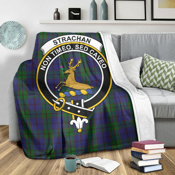 Strachan Tartan Blanket with Family Crest