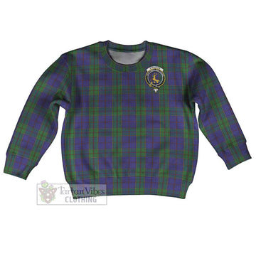 Tartan Vibes Clothing Strachan Tartan Kid Ugly Sweater with Family Crest