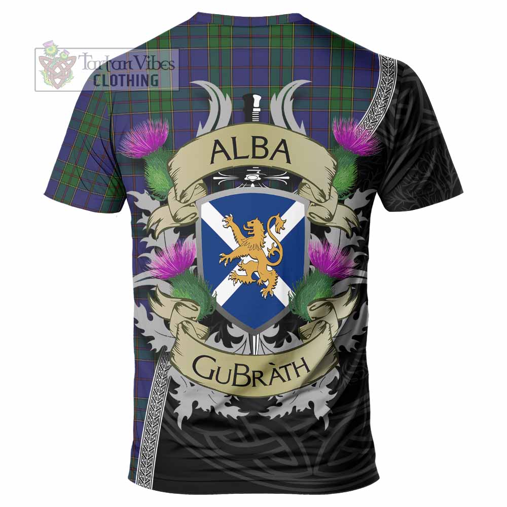 Tartan Vibes Clothing Strachan Tartan Family Crest T-Shirt Lion Rampant Royal Thistle Shield Celtic Inspired