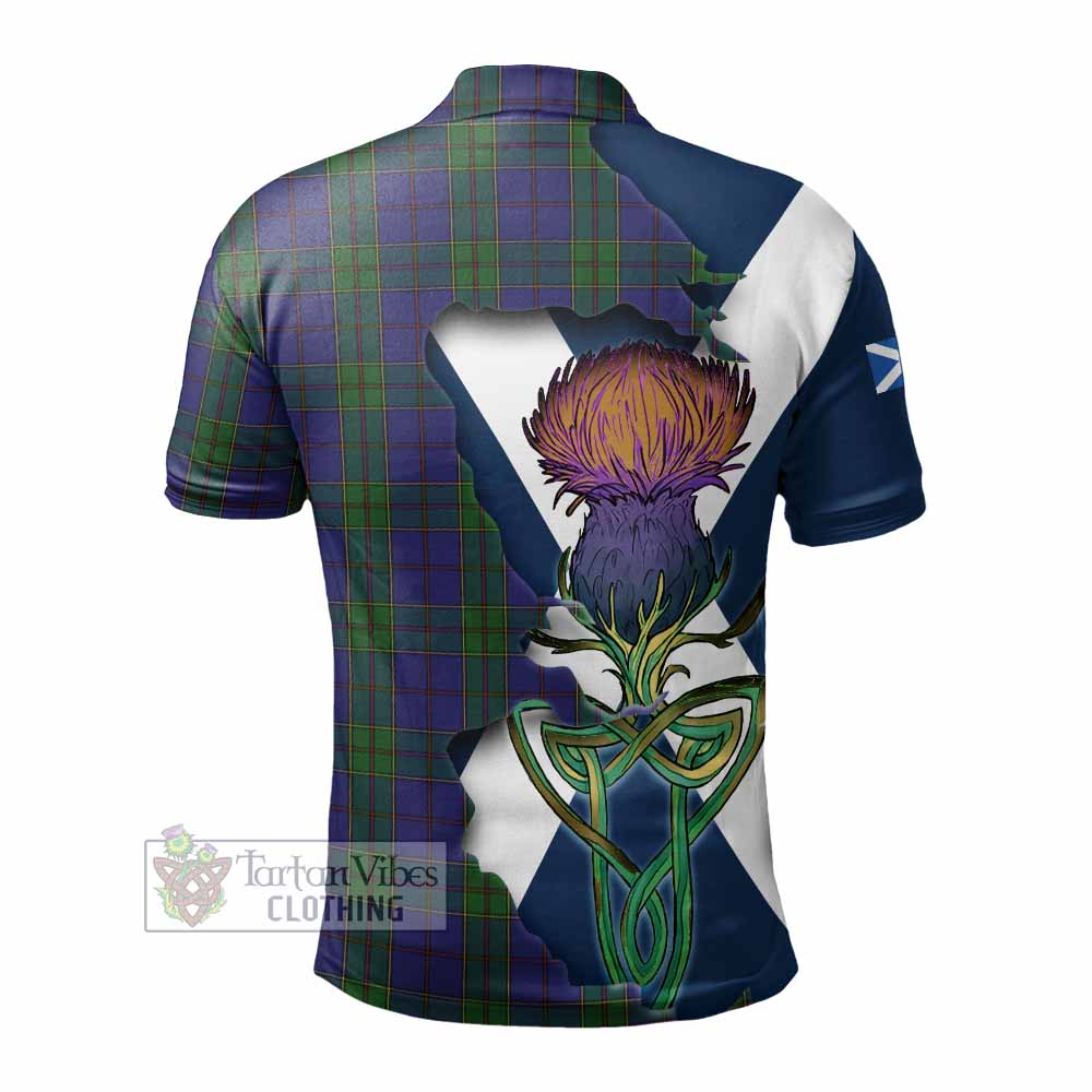 Tartan Vibes Clothing Strachan Tartan Family Crest Polo Shirt Scottish Thistle Celtic Inspired