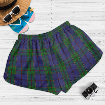 Strachan Tartan Womens Shorts with Family Crest