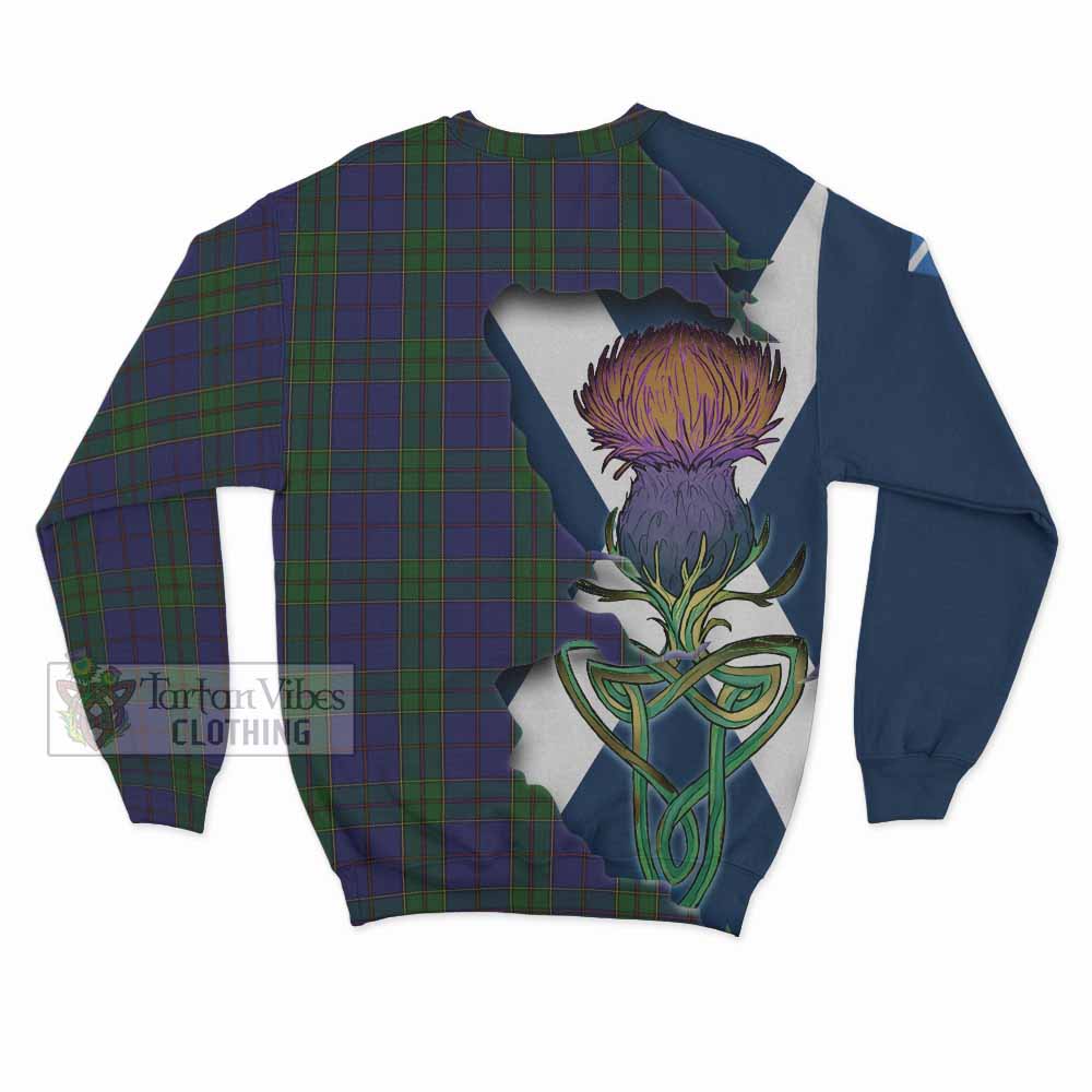 Tartan Vibes Clothing Strachan Tartan Family Crest Sweatshirt Scottish Thistle Celtic Inspired