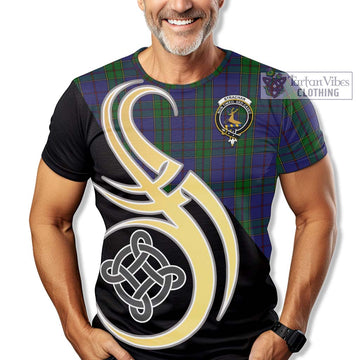 Tartan Vibes Clothing Strachan Tartan T-Shirt with Family Crest and Celtic Symbol Style