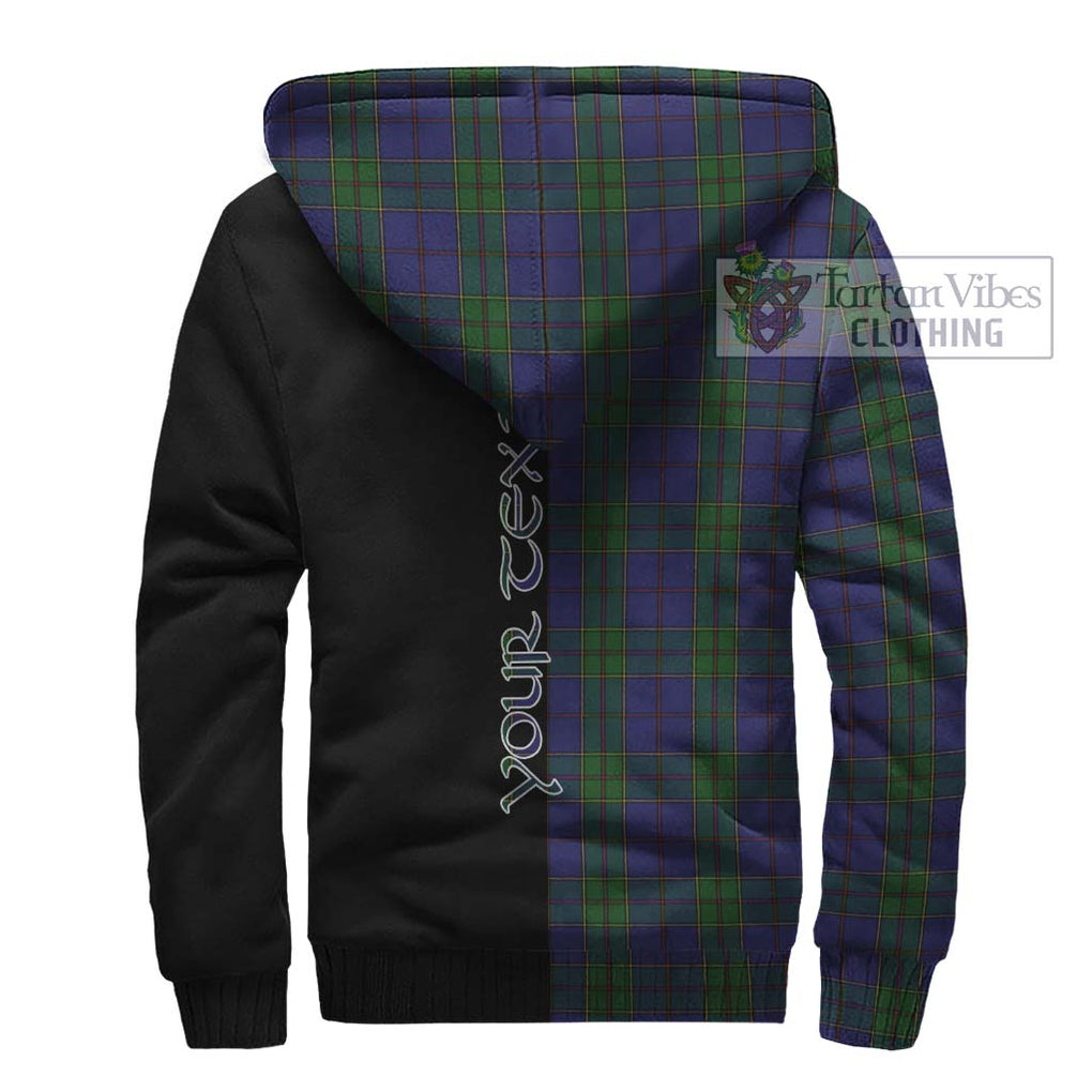 Strachan Tartan Sherpa Hoodie with Family Crest and Half Of Me Style - Tartanvibesclothing Shop
