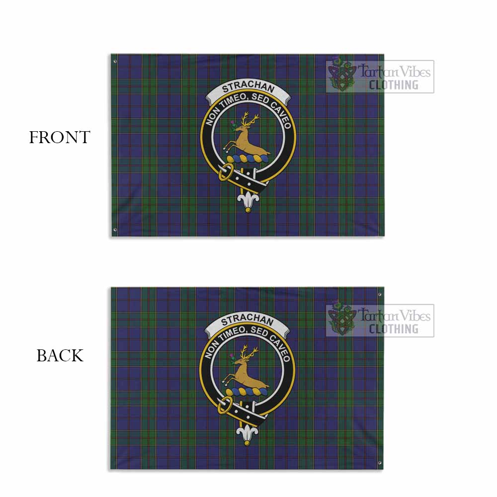 Tartan Vibes Clothing Strachan Tartan House Flag with Family Crest