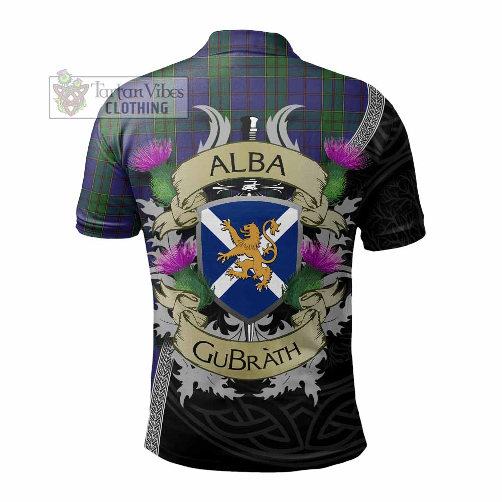 Tartan Vibes Clothing Strachan Tartan Family Crest Polo Shirt Lion Rampant Royal Thistle Shield Celtic Inspired