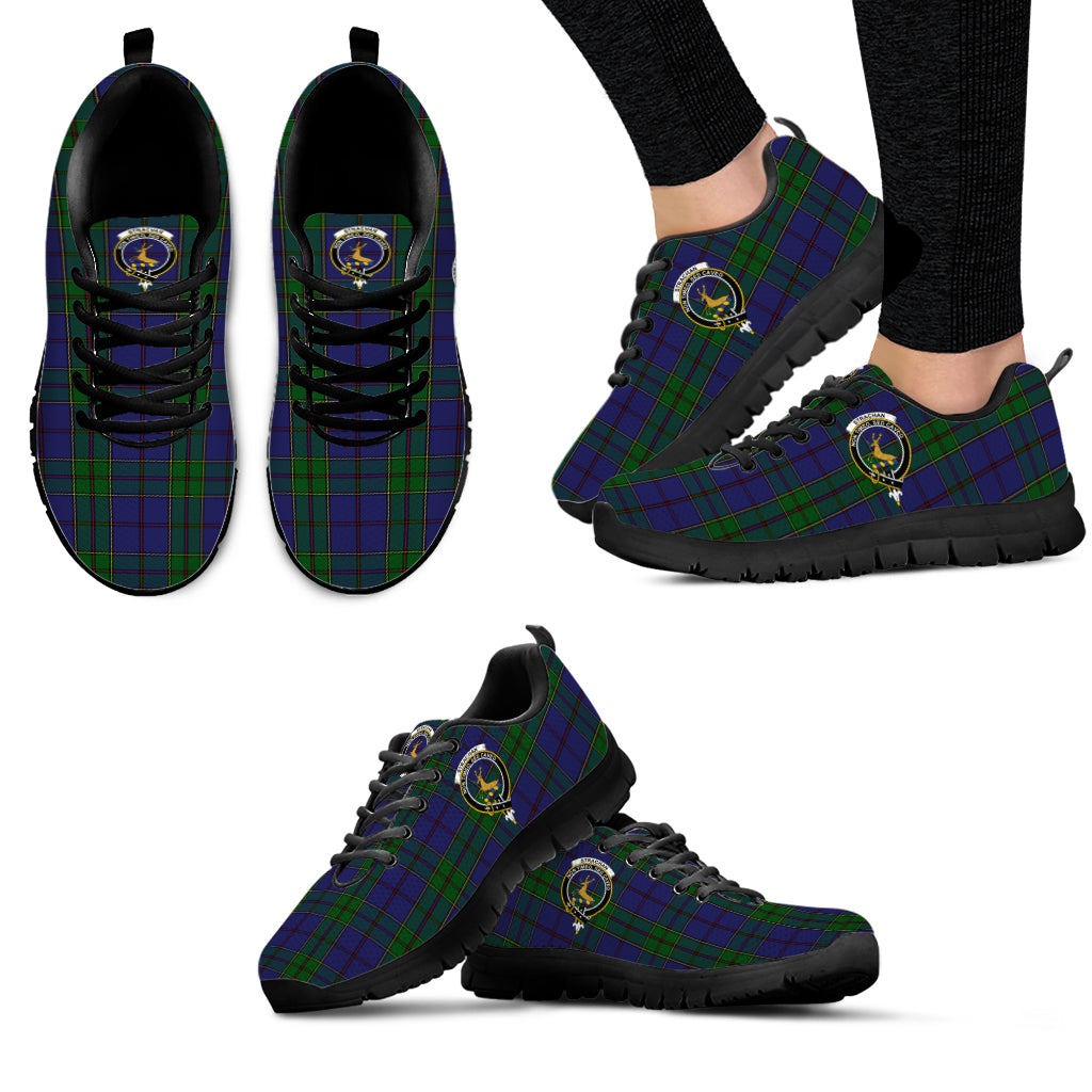 Strachan Tartan Sneakers with Family Crest - Tartan Vibes Clothing