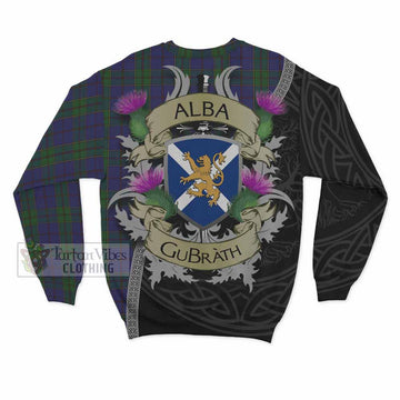 Tartan Vibes Clothing Strachan Tartan Family Crest Sweatshirt Lion Rampant Royal Thistle Shield Celtic Inspired
