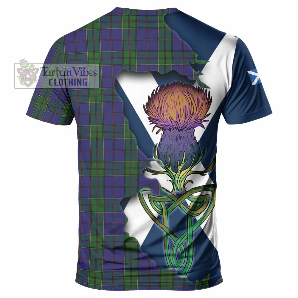 Tartan Vibes Clothing Strachan Tartan Family Crest T-Shirt Scottish Thistle Celtic Inspired