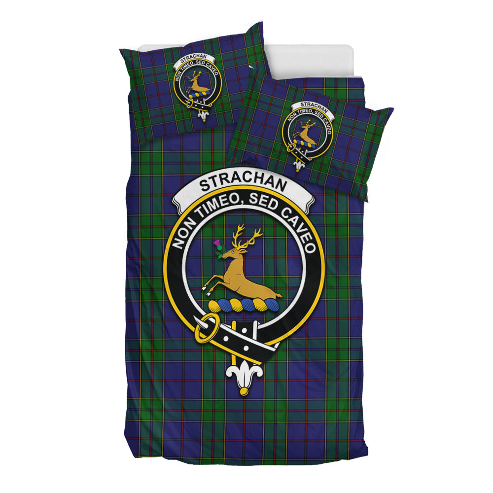 Strachan Tartan Bedding Set with Family Crest - Tartan Vibes Clothing