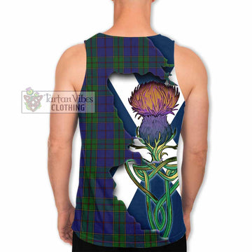 Strachan Tartan Family Crest Men's Tank Top Scottish Thistle Celtic Inspired