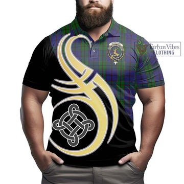 Strachan Tartan Polo Shirt with Family Crest and Celtic Symbol Style - Tartan Vibes Clothing