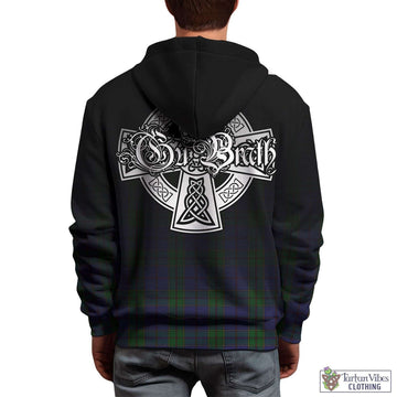 Strachan Tartan Hoodie Featuring Alba Gu Brath Family Crest Celtic Inspired