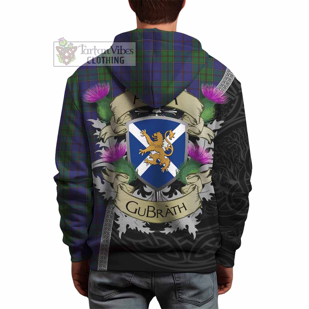 Tartan Vibes Clothing Strachan Tartan Family Crest Hoodie Lion Rampant Royal Thistle Shield Celtic Inspired