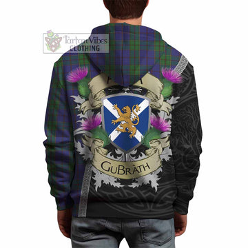 Tartan Vibes Clothing Strachan Tartan Family Crest Hoodie Lion Rampant Royal Thistle Shield Celtic Inspired