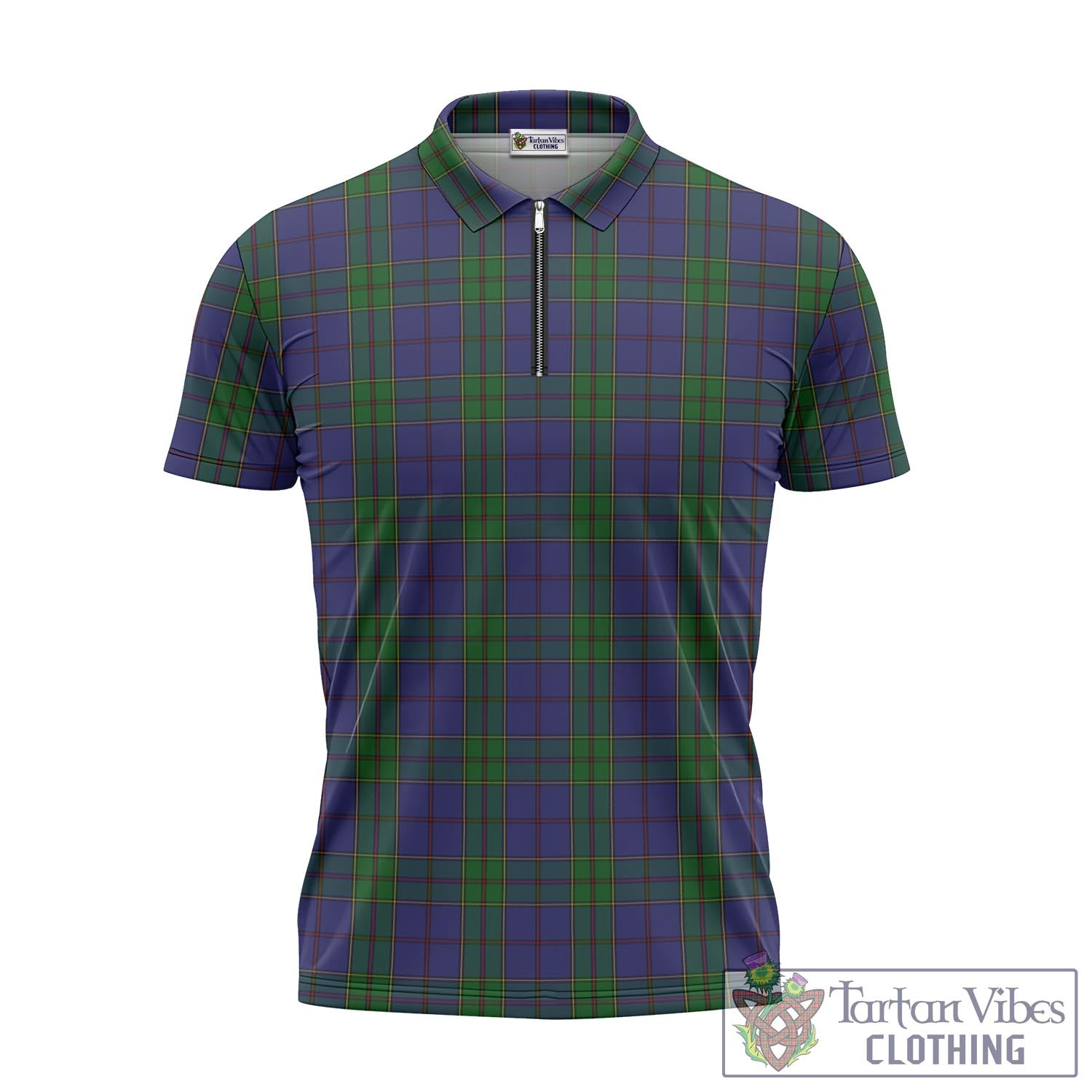 Tartan Vibes Clothing Strachan Tartan Zipper Polo Shirt