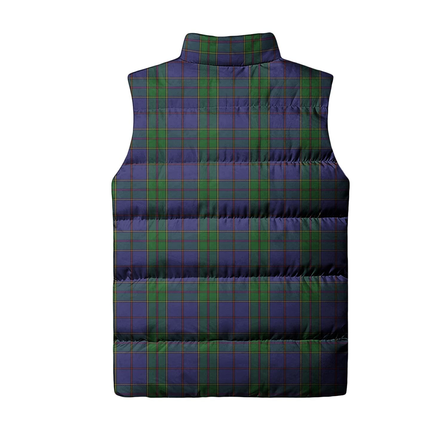 Strachan Tartan Sleeveless Puffer Jacket with Family Crest - Tartanvibesclothing