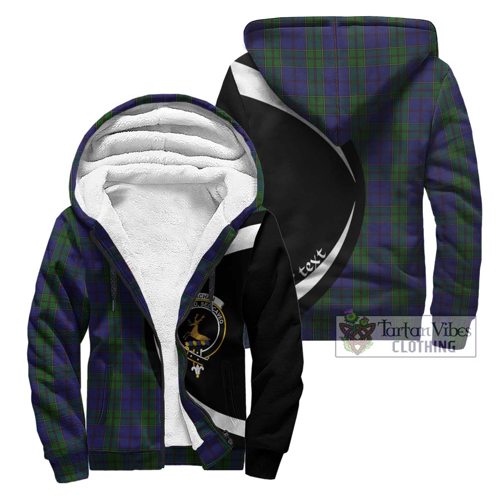 Strachan Tartan Sherpa Hoodie with Family Crest Circle Style Unisex - Tartan Vibes Clothing