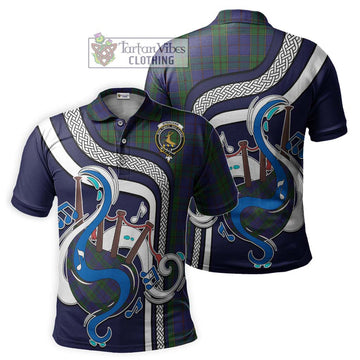 Strachan Tartan Polo Shirt with Epic Bagpipe Style