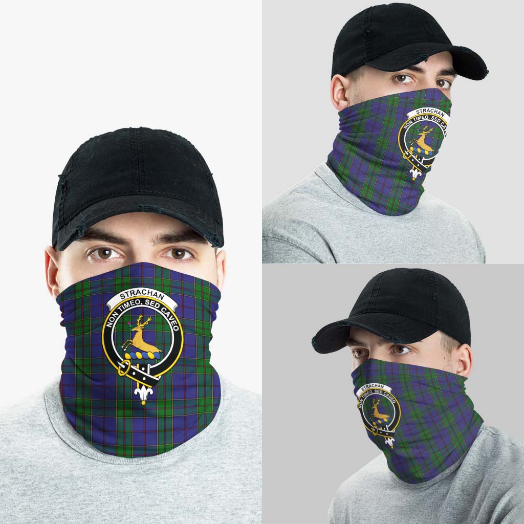 Strachan Tartan Neck Gaiters, Tartan Bandanas, Tartan Head Band with Family Crest