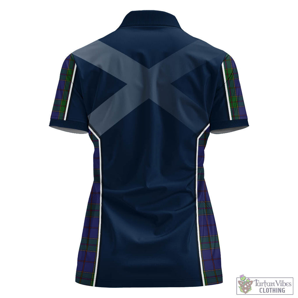Tartan Vibes Clothing Strachan Tartan Women's Polo Shirt with Family Crest and Scottish Thistle Vibes Sport Style