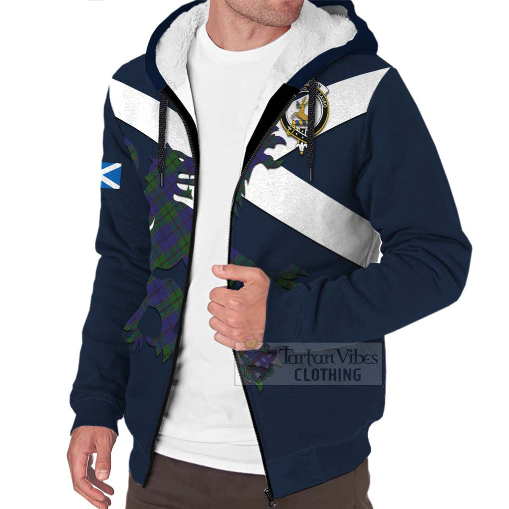 Tartan Vibes Clothing Strachan Tartan Lion Rampant Sherpa Hoodie – Proudly Display Your Heritage with Alba Gu Brath and Clan Name