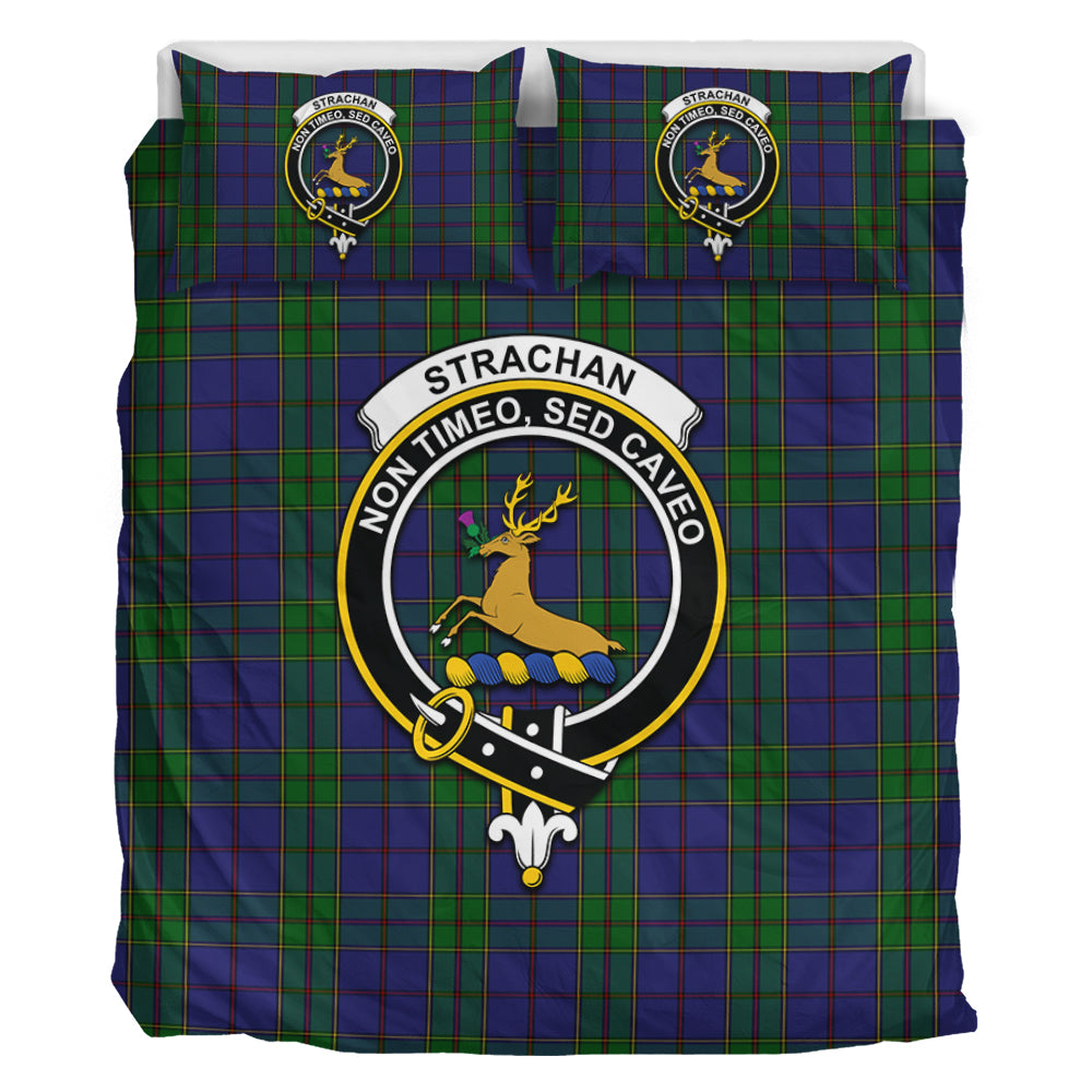 Strachan Tartan Bedding Set with Family Crest - Tartan Vibes Clothing