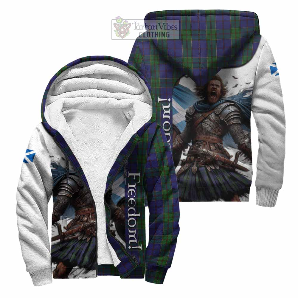 Tartan Vibes Clothing Strachan Crest Tartan Sherpa Hoodie Inspired by the Freedom of Scottish Warrior
