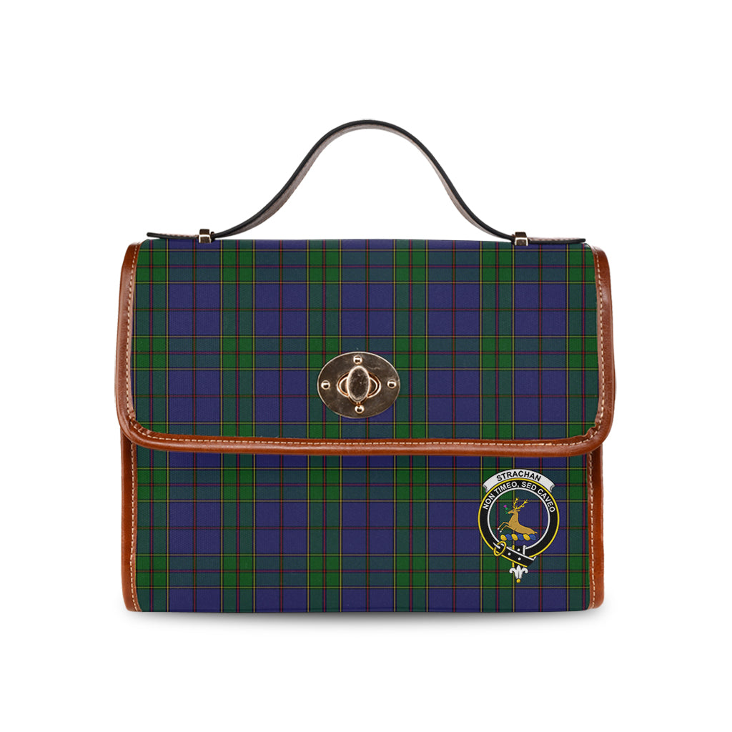 strachan-tartan-leather-strap-waterproof-canvas-bag-with-family-crest