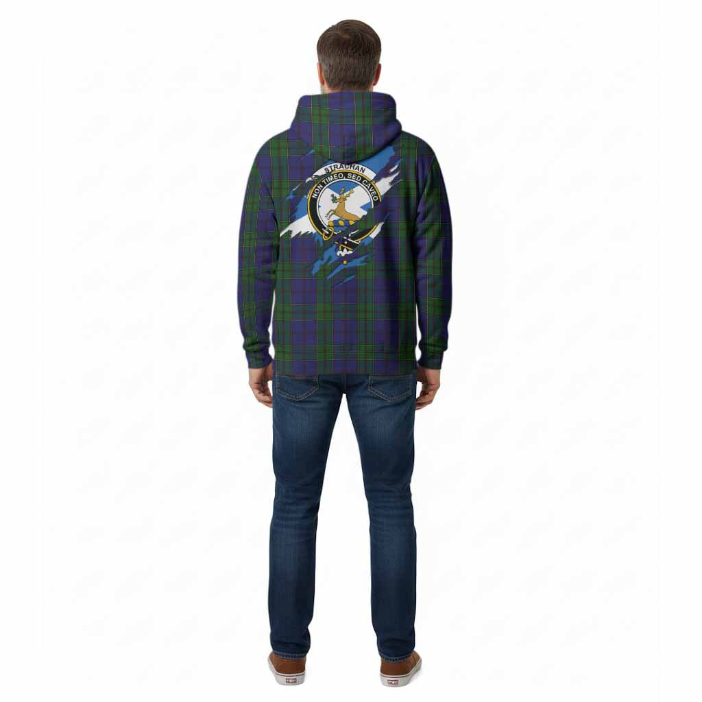 Strachan Clan Crest In Me Tartan Cotton Hoodie Scotland Flag Style
