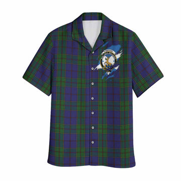 Strachan Clan Crest In Me Tartan Hawaiian Shirt Scotland Flag Style